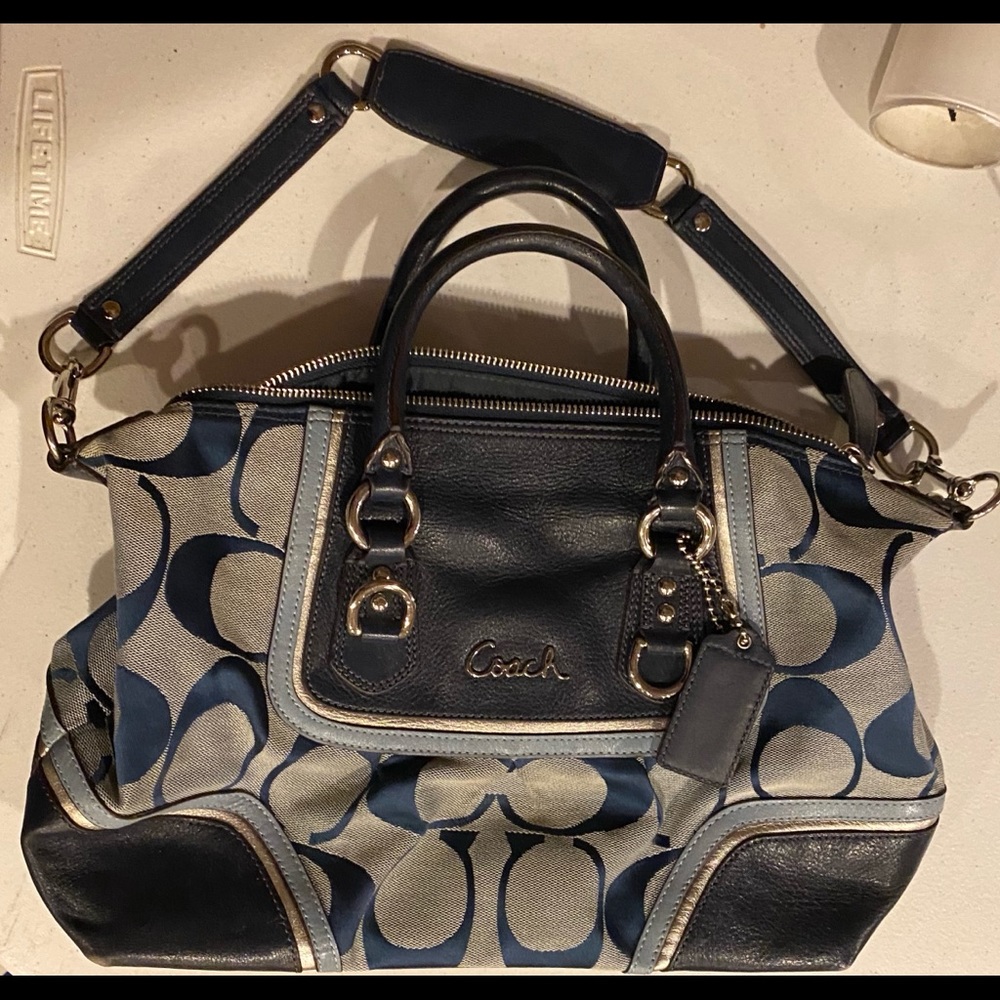 Blue Coach Handbag
